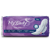 نوار بهداشتی کلاسیک بزرگ بنفش پنبه ای مای لیدی