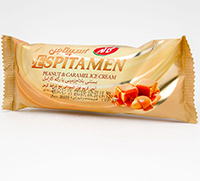 بستنی چوبی اسپیتامن کارامل با بادام کاله