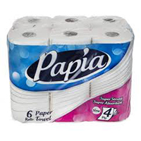 دستمال حوله 4 لایه 6 رول پاپیا