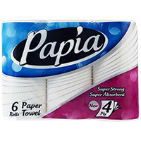 دستمال حوله 4 لایه 6 رول پاپیا