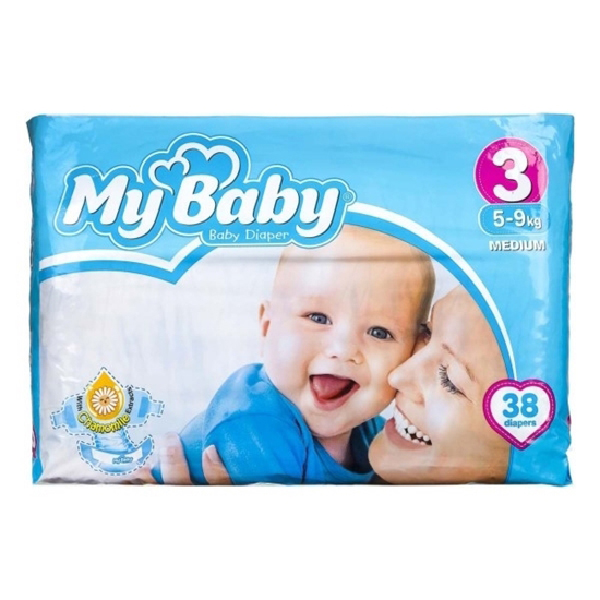 پوشک بچه مای بیبی 38ع سایز3اکو 38*6