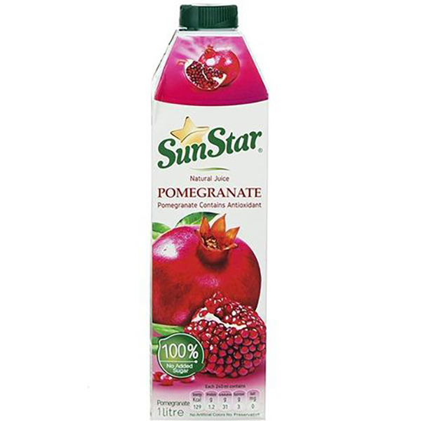 آبمیوه انار بدون شکرپاکتی 1000 سان استار