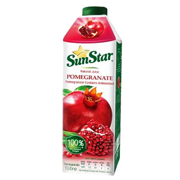 آبمیوه انار بدون شکرپاکتی 1000 سان استار