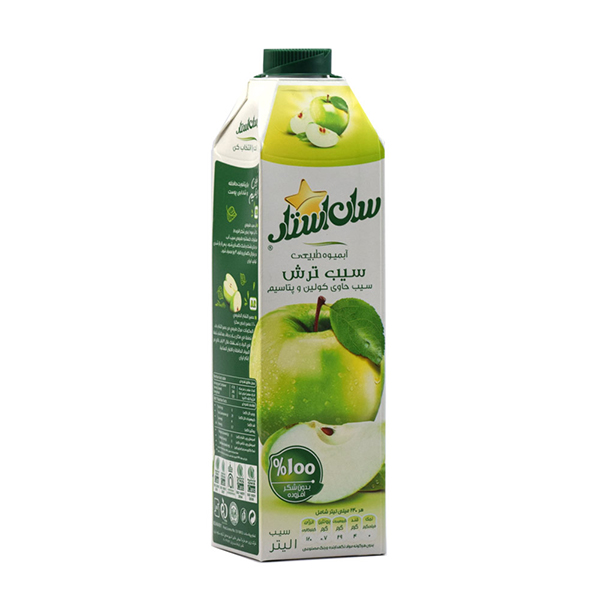 آبمیوه سیب ترش بدون شکر 1000 سان استار
