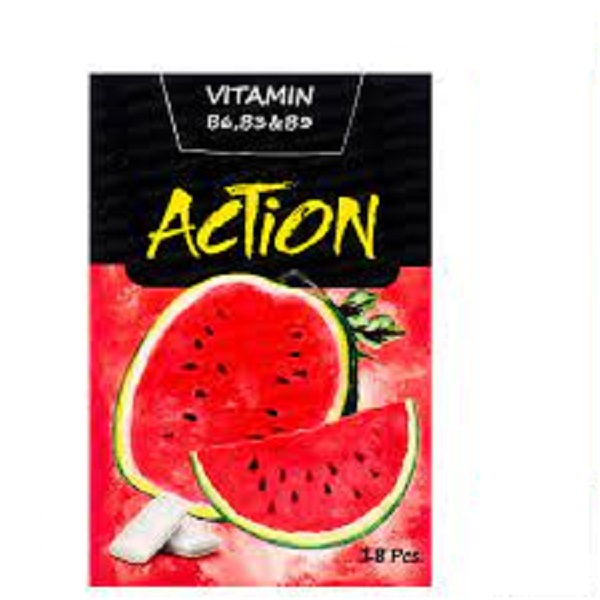 آدامس دراژه بدون شکر ویتامینه هندوانه جعبه اکشن