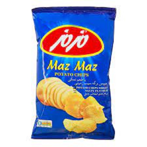چیپس برگه ای ساده نمکی متوسط 65مزمز