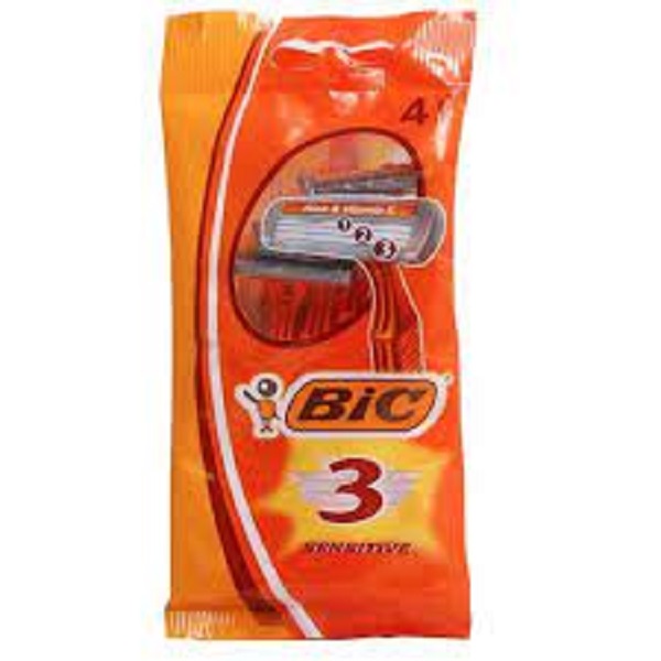 ژیلت سه تیغه حساس صابون دار بسته 3ع بیک