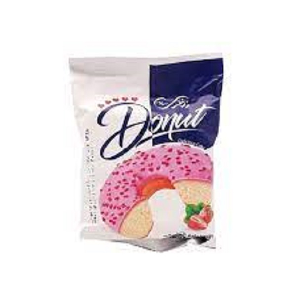 دونات با تکه های توت فرنگی نظری