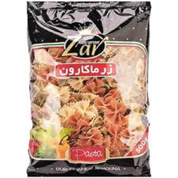 ماکارونی فرمی پروانه ای سبزیجات 500 گ زرماکارون 