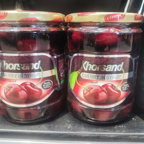 کمپوت گیلاس شیشه 700 خرسند