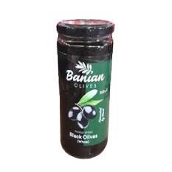 زیتون سیاه اسلایس شیشه 500 بانیان