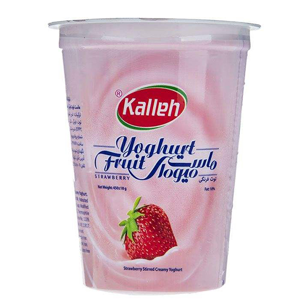 ماست میوه ای توت فرنگی 450 گرمی کاله