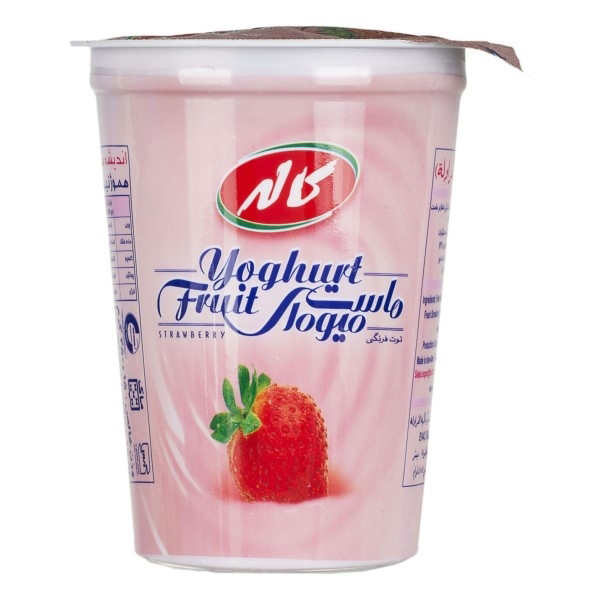 ماست میوه ای توت فرنگی 450 گرمی کاله